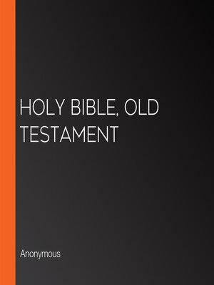 cover image of Holy Bible, Old Testament